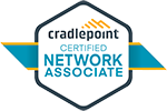 A certified cradle point network associate logo