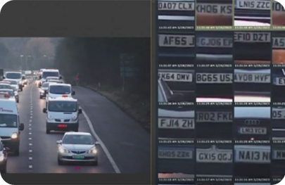 The VMS software of the mobile scout collecting license plates on a busy interstate
