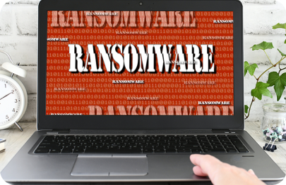 A computer infected with ransomware