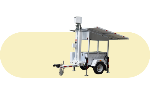 A Mobile Surveillance Trailer parked and ready to be deployed.