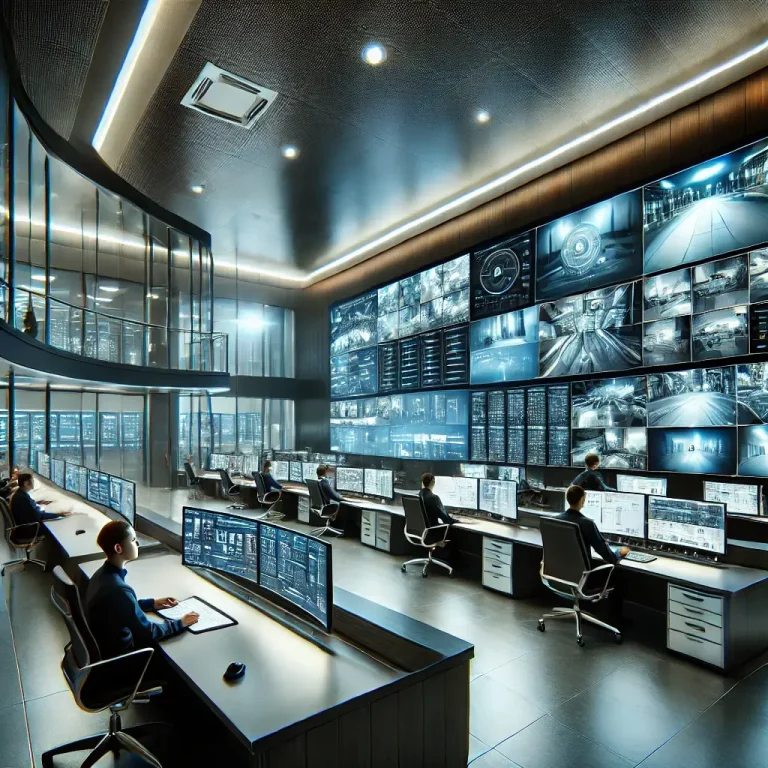 An image of a Dispatcher center with dozens of monitors and employees